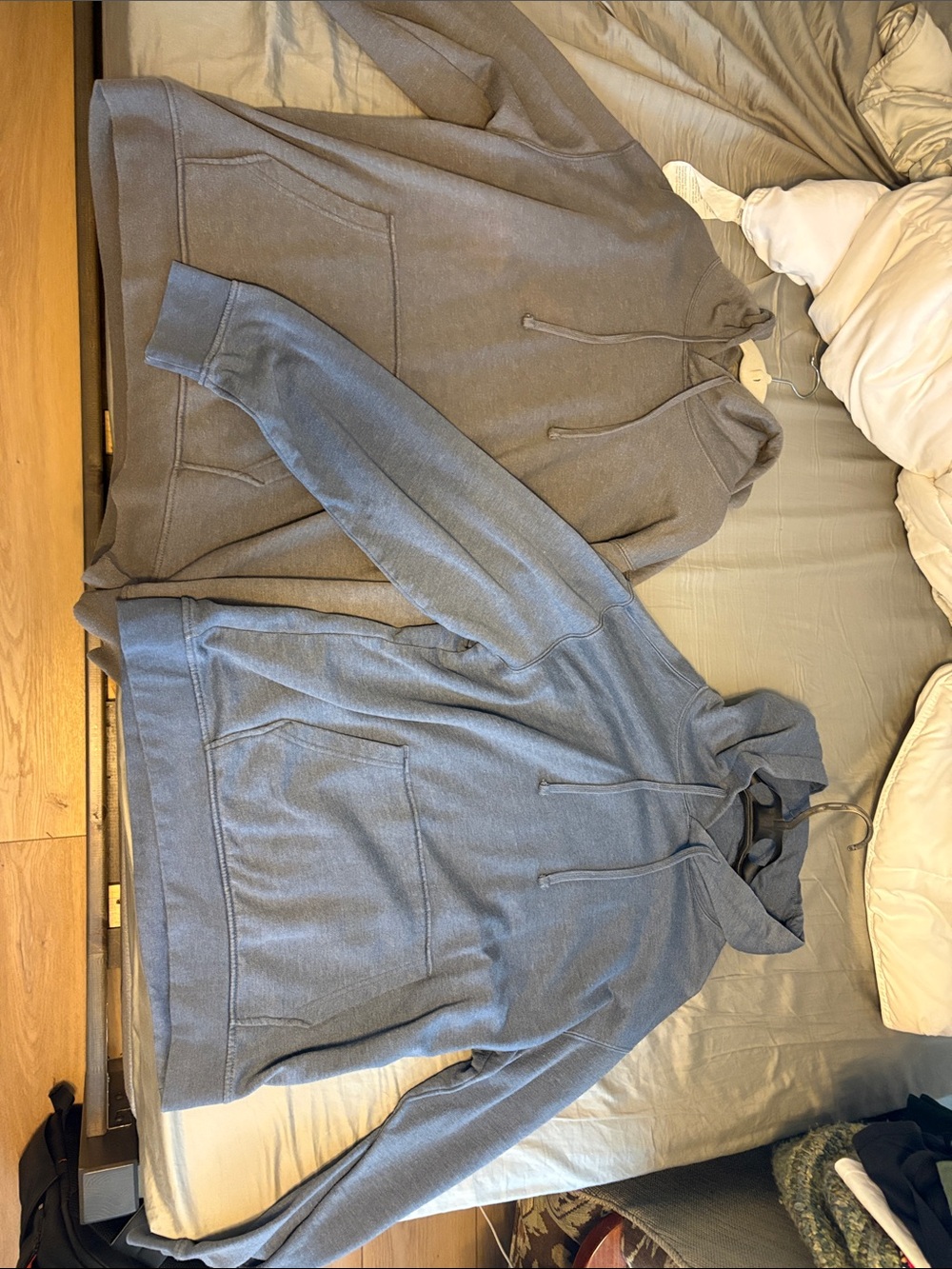 Both for 15! Men's Gray and Blue Hooded Sweatshirts - Casual Pullover Hoodies